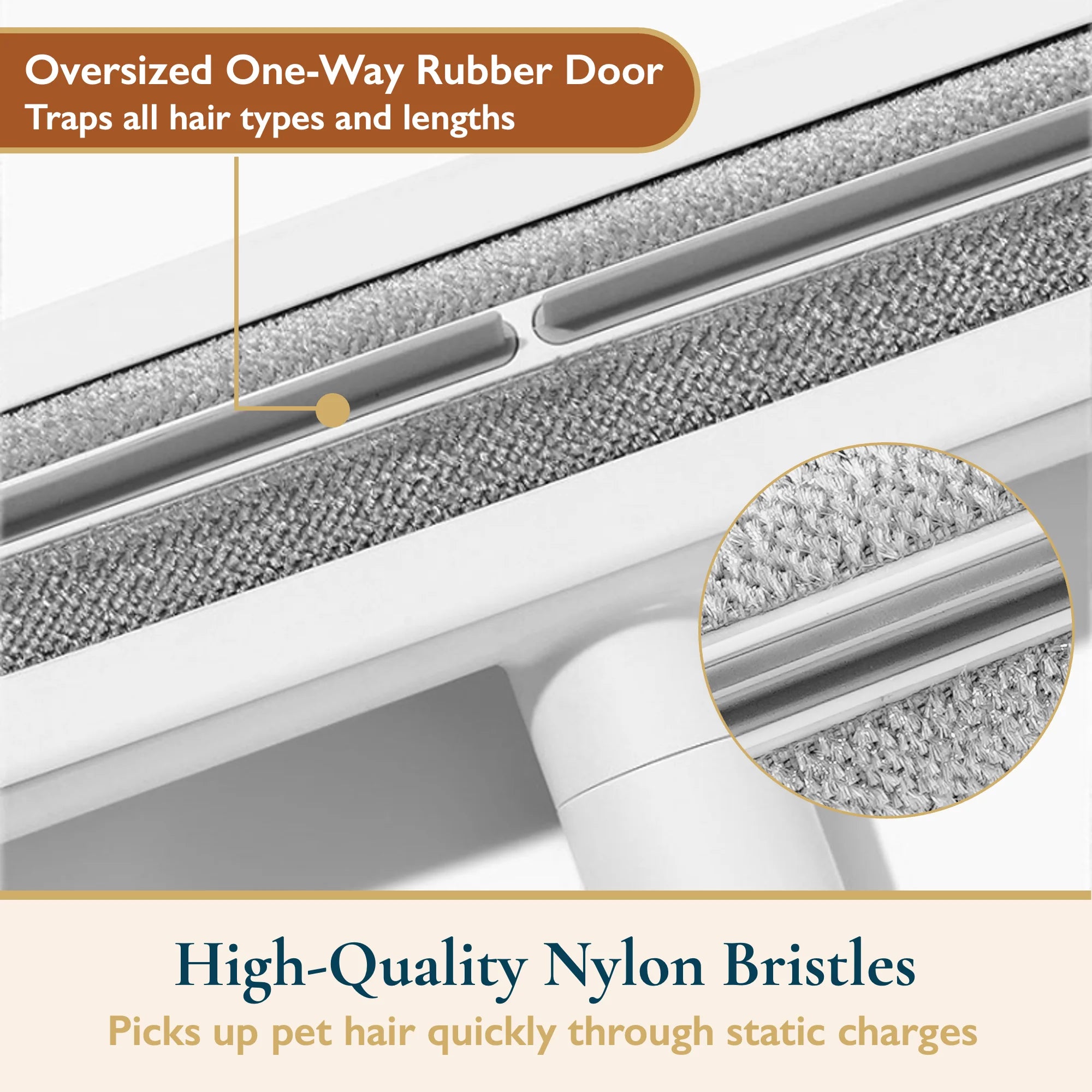 Pet grooming gloves with high-quality nylon bristles